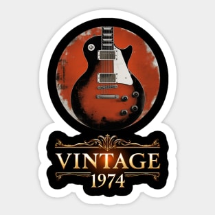 1974 Vintage Guitar - 50th Birthday Gift Sticker